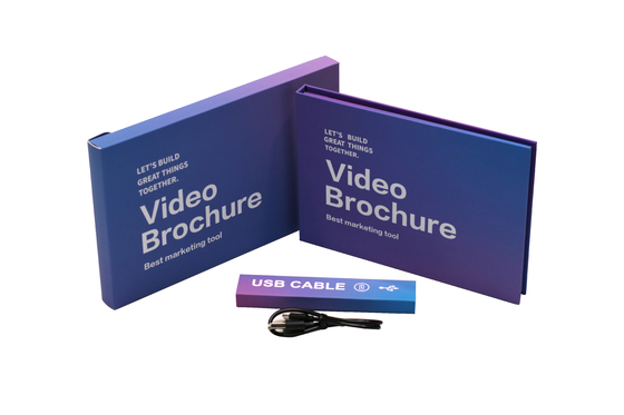 Thẻ brochure video LCD nhân tạo cho doanh nghiệp với các nút tùy chỉnh và dung lượng pin cao