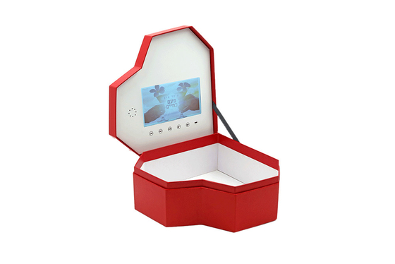 Hình trái tim USB Màn hình LCD Video Hộp quà tặng 3GP MKV Định dạng video Bộ nhớ 512MB