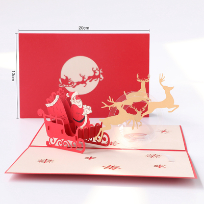 Chất liệu giấy Thiệp 3D bật lên cho ngày lễ Kích thước 20 × 13cm Màu CMYK